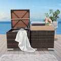 Y Enjoy 2-Pieces Outside Rattan Ottomans，Multipurpose Outdoor Furniture by YENJOYYOURDAYIYING