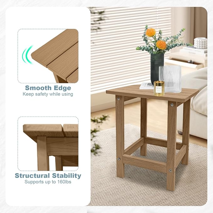 Outdoor Side Table, HDPS Single Adirondack Side Table Weather Resistant - Image 5