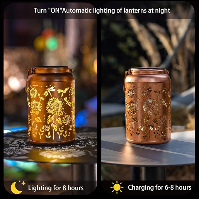Sunflower Solar Lanterns Outdoor Waterproof Hanging Solar Lights, Birthday Gifts - Image 5