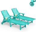 Lounge Chair Outdoor Set of 2, HDPE Chaise Lounge Outdoor by Suunyn