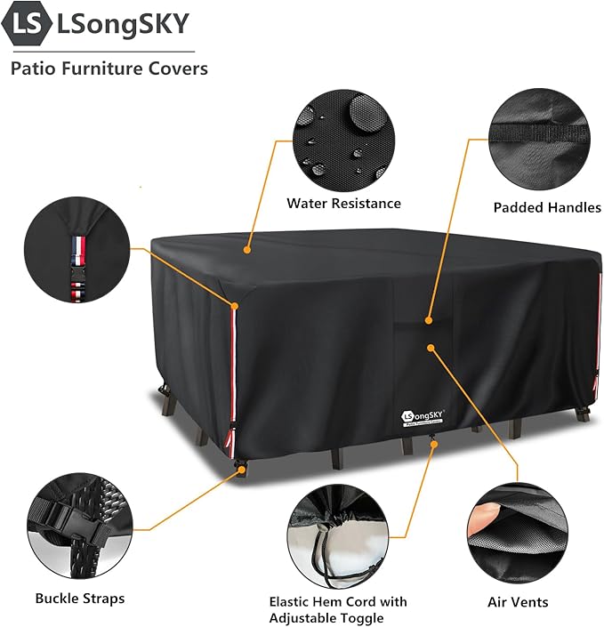 Outdoor Furniture Covers Waterproof, 600D Heavy Duty Patio Furniture Covers - Image 4