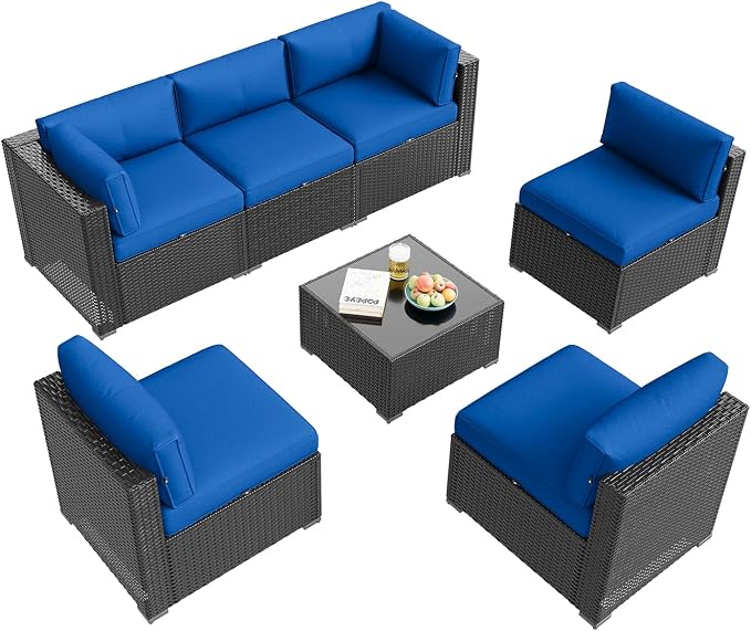Aoxun Patio Furniture Set, 7 Piece Outdoor Sectional Sofas - Image 9