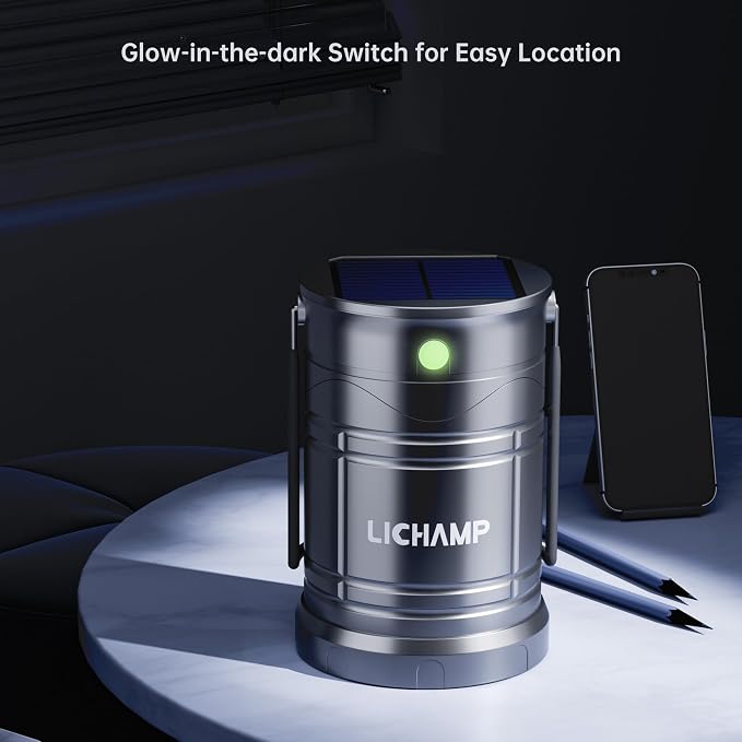 Lichamp 4-Pack Solar Camping Lantern, USB Rechargeable LED Lanterns Battery - Image 7