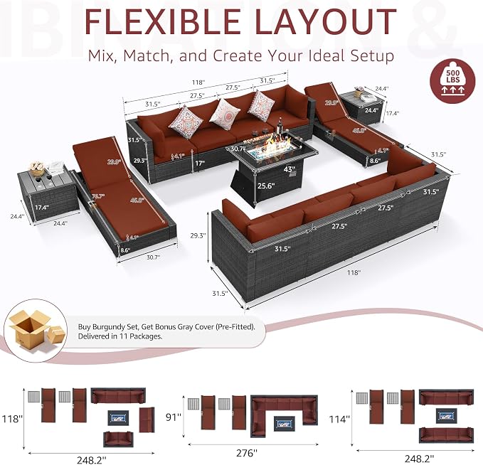 NICESOUL 13 Piece Outdoor Seating - Image 6
