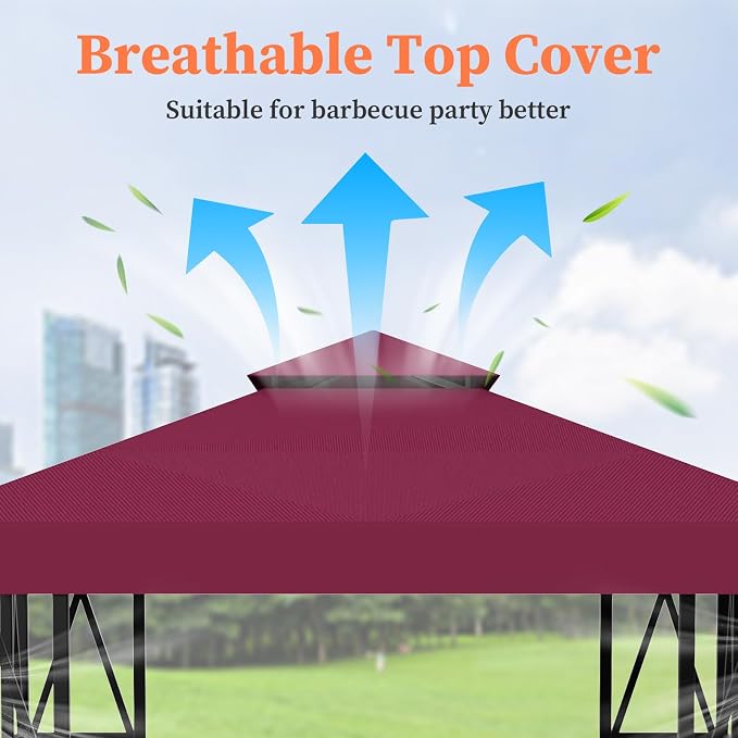 Gazebo Canopy Replacement 10x10ft Outdoor Shelter - Image 3