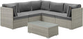 Modway EEI-3016-LGR-CHA-SET Repose 6 Piece Outdoor Patio Sectional Set in Light by Modway
