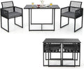 Tangkula 3 Pieces Outdoor Dining Set, Patio PE Rattan Furniture Set by TANGKULA