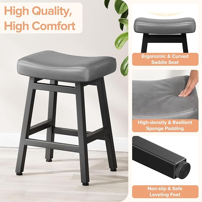 Counter Height Bar Stools Set of 2, 24 Inch Barstools - Image 3