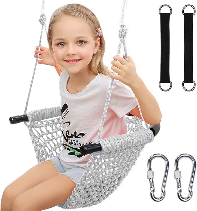 Hi-Na Tree Swing for Kids, Adjustable Toddler Rope Swing Seat - Image 2