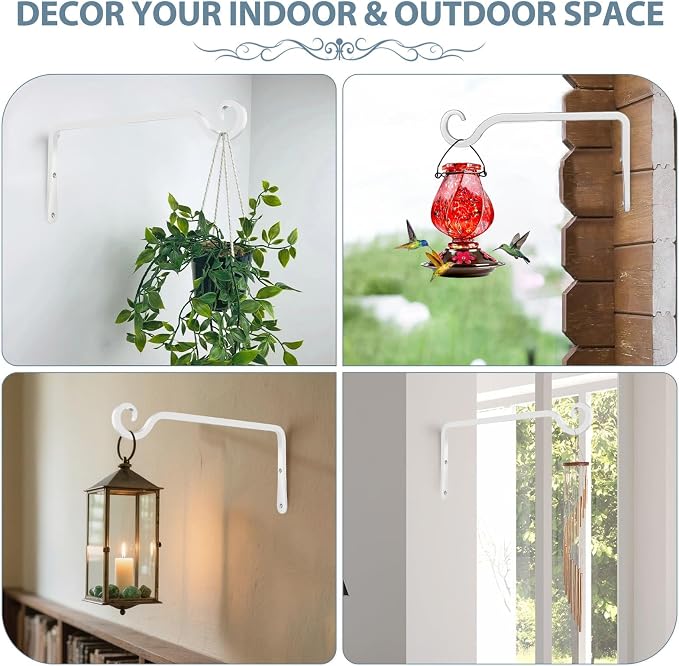BOLITE Plant Hangers, 10 Inch Hanging Plant Brackets Outdoor Indoor, Wall Hooks - Image 5