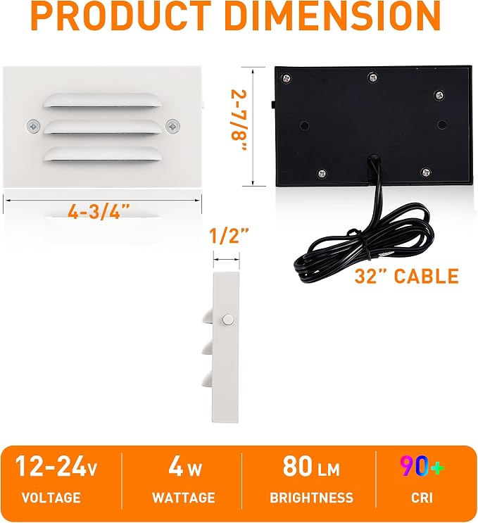 CLOUDY BAY 5CCT 12V 4W Low Voltage LED Step Light - Image 8