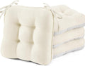BETU White Chair Cushions for Dining Chairs Set of 4, 3.5" Thick Kitchen Table by BETU
