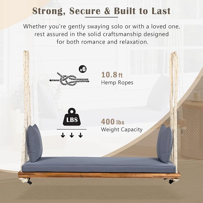 SOFTSEA Patio Swing Bench for 2-Person, Patio Hanging Chair - Image 5