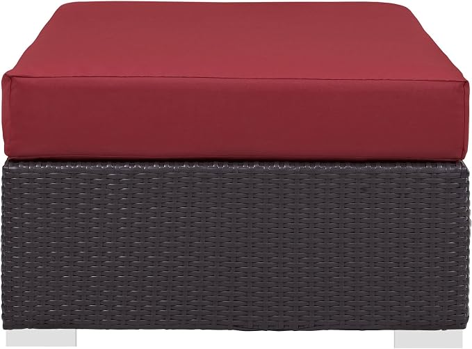 Modway Convene Wicker Rattan Outdoor Patio Rectangle Ottoman - Image 6