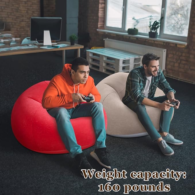 Realspring Inflatable Bean Bag Chairs Outdoor Blow up Camping Chairs Inflatable - Image 4