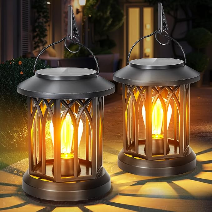 Hanging Solar Lanterns Outdoor Waterproof, 4 Pack Outdoor Lantern Decorative - Image 7
