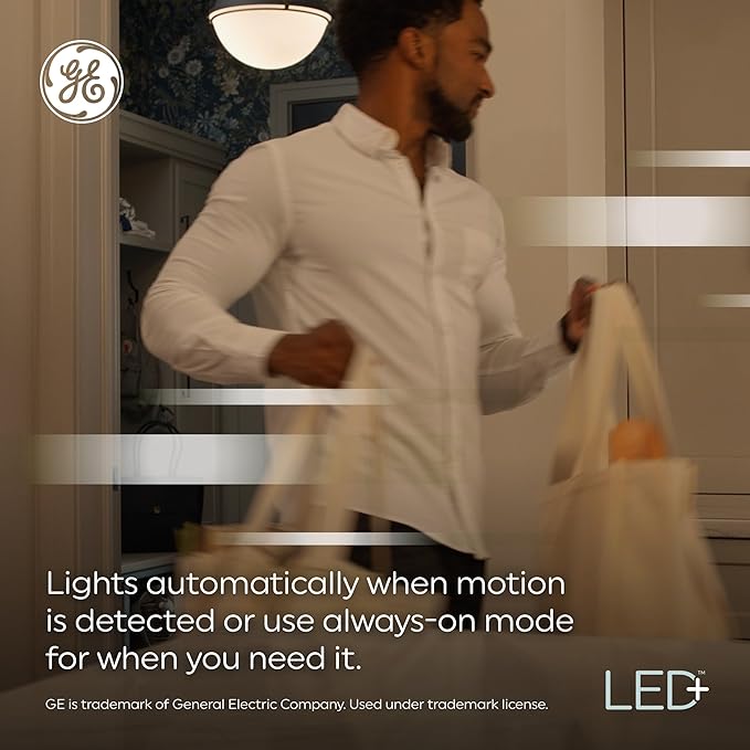 GE LED+ Motion Sensor LED Light Bulbs, Outdoor Security Lights, Warm White - Image 4