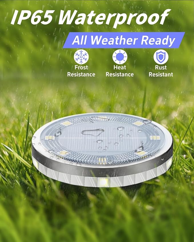 Solar Ground Lights Outdoor 26 Pack Waterproof, Upgraded Solar Garden Lights - Image 3