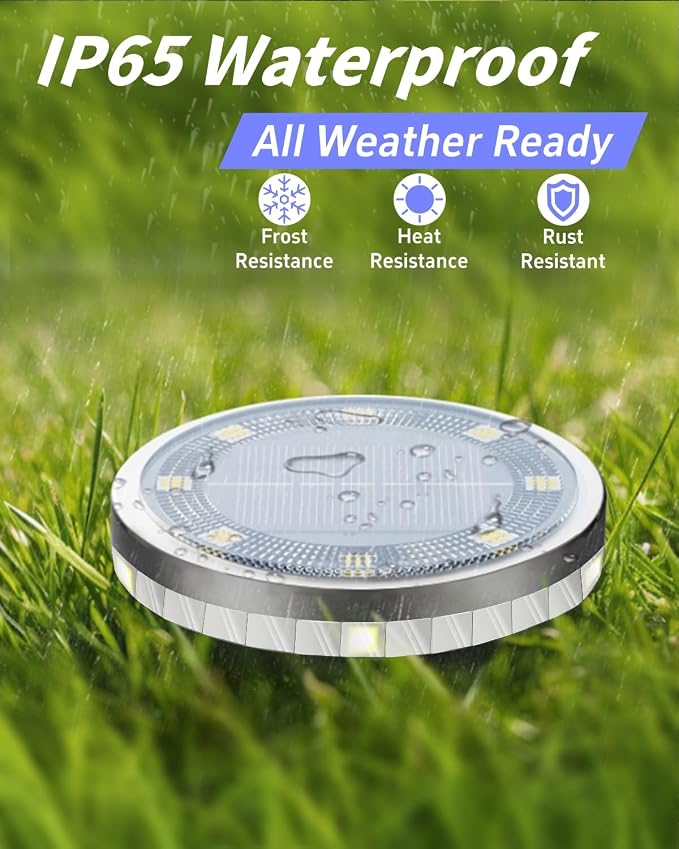 Solar Ground Lights Outdoor 18 Pack Waterproof, Upgraded Solar Garden Lights - Image 3