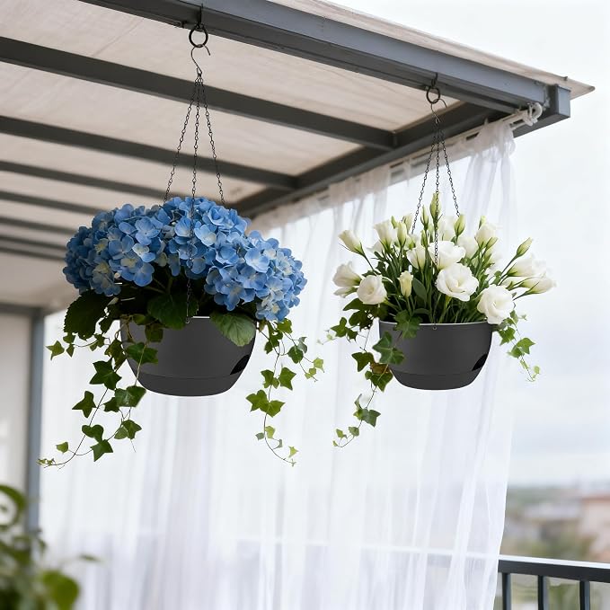 Set of 2-8 Inch Self Watering Hanging Planters - Image 8