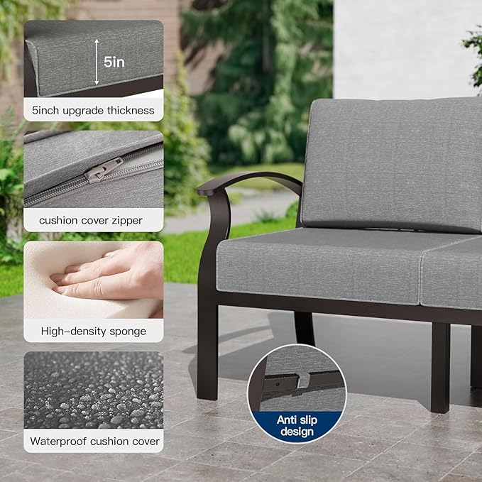 Kullavik Aluminum Patio Furniture Set - Image 3