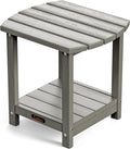 Ciokea Adirondack Outdoor Side Table, 2-Tier Sturdy Patio End Table Weather by CIOKEA