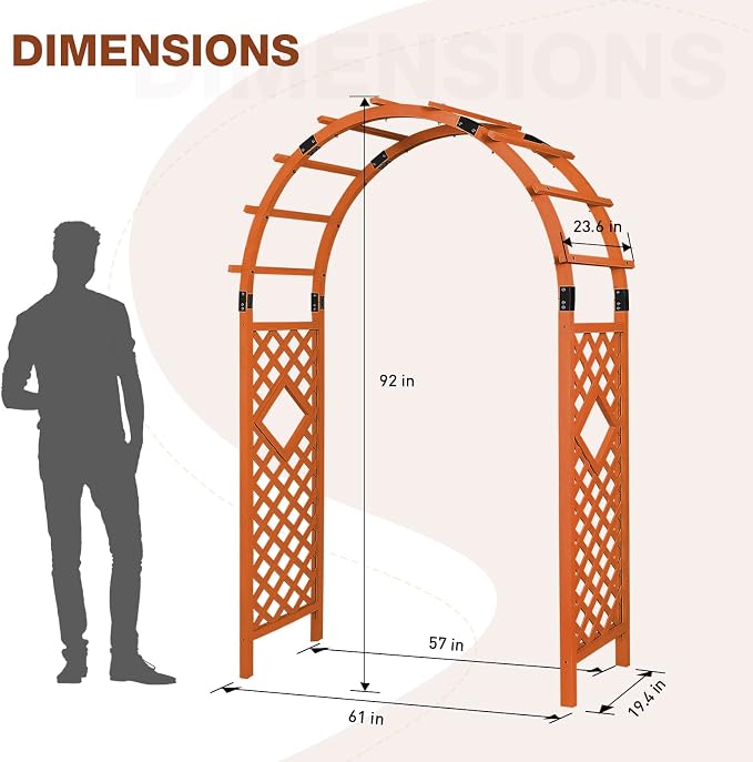 EAGLE PEAK Wood Arbor Garden Trellis Archway, Wedding Arch - Image 4