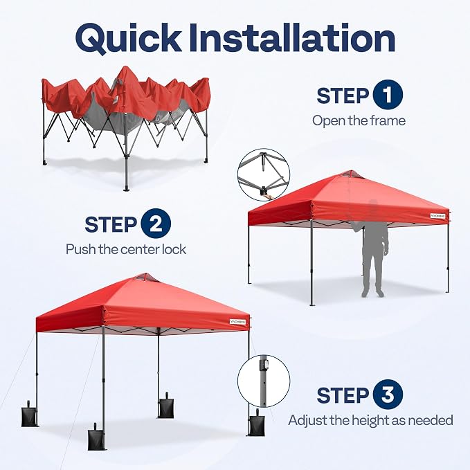 VIVOHOME 10x10ft Pop Up Canopy Tent One Push Setup Outdoor Portable Shelter - Image 5