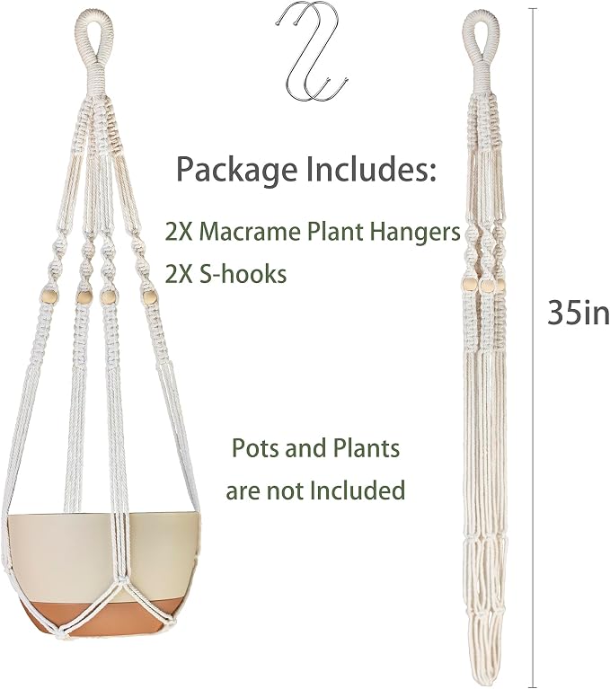 35 Inch Macrame Plant Hanger Indoor - Image 2