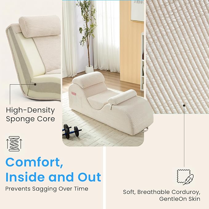 ijuicy 25" Wide Corduroy Yoga Chair, Yoga Lounge Chair - Image 4