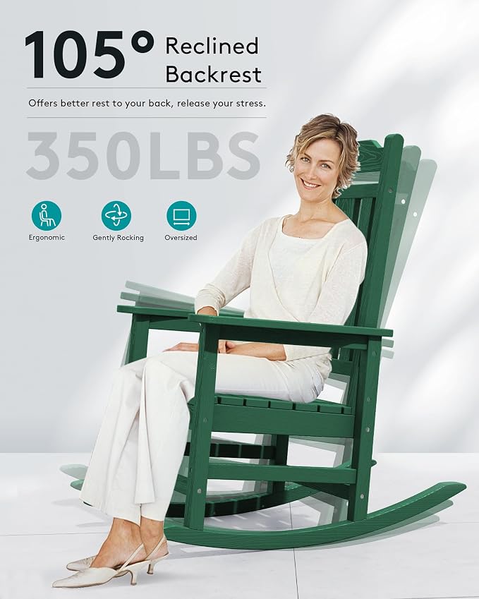 SERWALL HDPE Outdoor Rocking Chair - Image 5