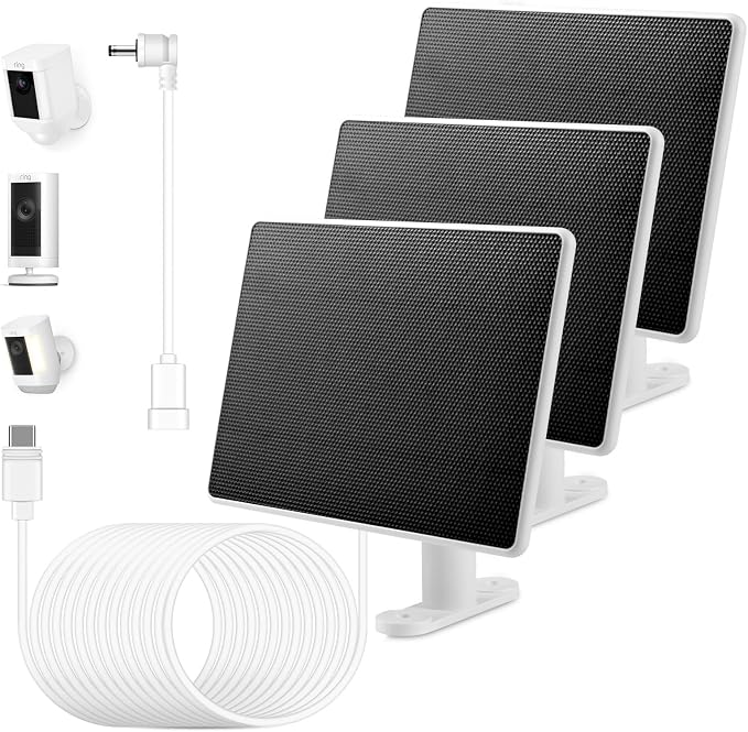 Solar Panel for Ring Camera, 3 Pack 6W Solar Charger Compatible by Unknown