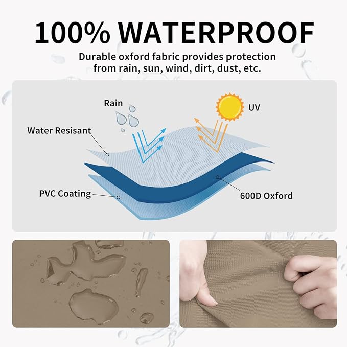 Easy-Going Outdoor Ottoman Cover, Waterproof Patio Ottoman Cover, Heavy Duty - Image 3