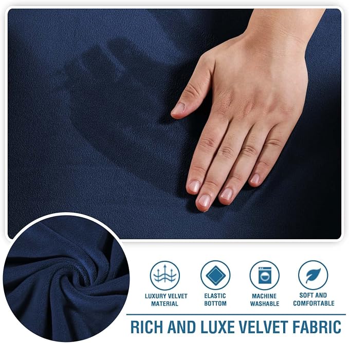 H.VERSAILTEX Chaise Lounge Cover Indoor Velvet Chaise Slipcover High Stretch - Image 3