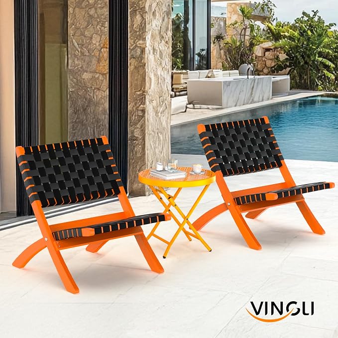 VINGLI Patio Folding Side Table, Small Outdoor Table - Image 2