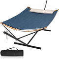 2 Person Hammock with Stand Included, Quick Dry Hammock with Curved Spreader by MansionHome