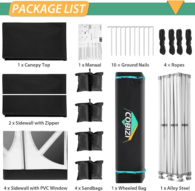 COBIZI 13x26 Pop up Canopy Tent 13x26 Canopy - Image 7