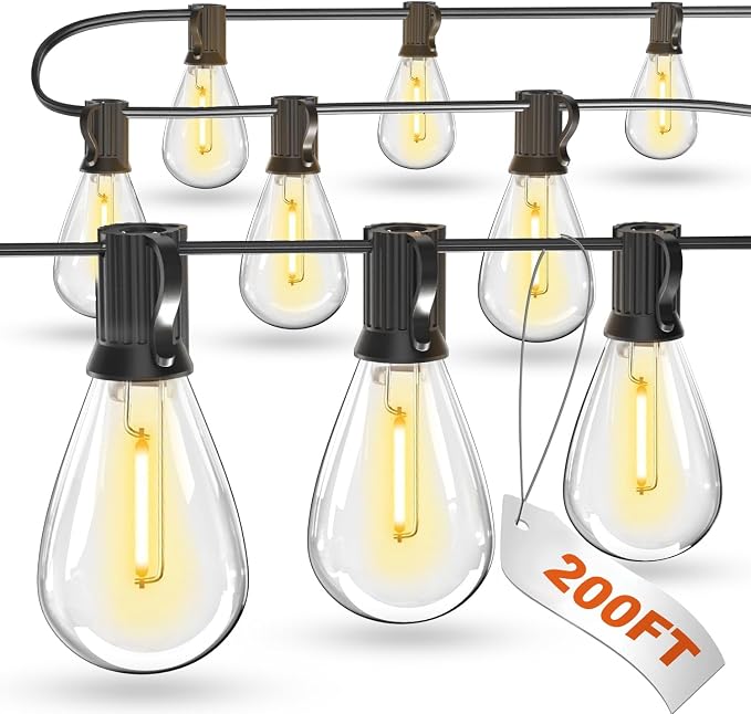 Luckystyle 200FT LED Outdoor String Lights by luckystyle