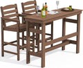 SERWALL Outdoor Bar Table and Chairs Set, Adirondack Bar Chairs Set of 2 and by SERWALL