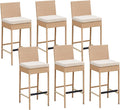 ECOTOUGE Outdoor Bar Stools, Wicker Woven Patio Stools & Patio Bar Chairs by ECOTOUGE