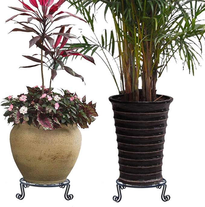 Black Plant Stand for Flower Pot Heavy Duty Potted Holder Indoor Outdoor Metal - Image 7