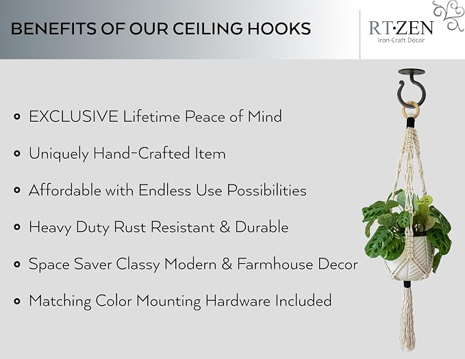 RTZEN Plant Hangers Indoor or Outdoor - Image 2