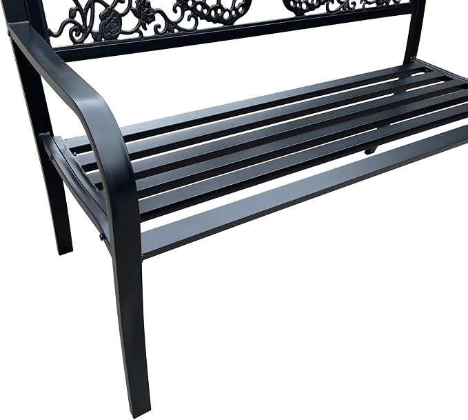 Hi-Line Gift Ltd 50" Outdoor Metal Garden Bench - Image 7