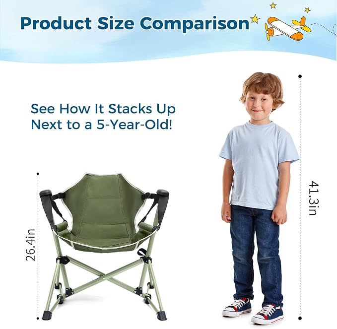 Kids Hammock Chair, Adjustable Kids Camping Chair, Folding Chair - Image 4
