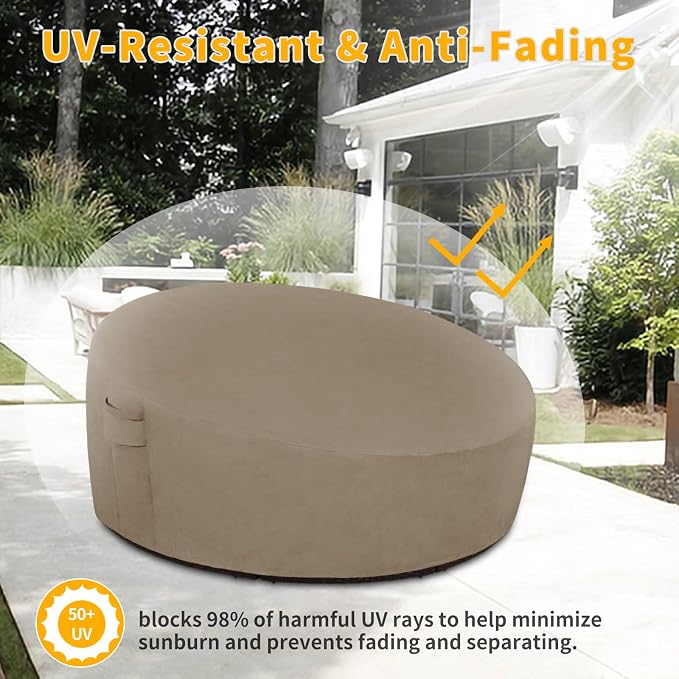 Easy-Going Heavy Duty 600D Outdoor Daybed Cover 75 Inch UV Resistant Patio - Image 4