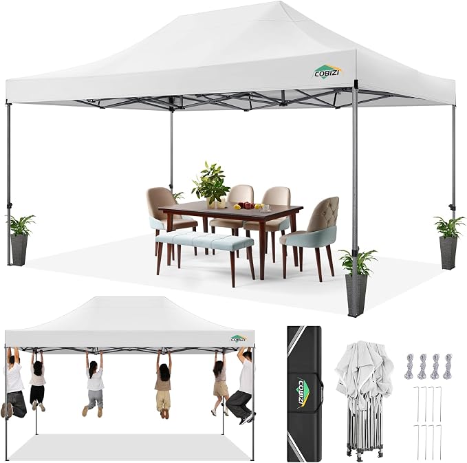 COBIZI 10x15 Heavy Duty Pop up Canopy Tent Easy Up Commercial Outdoor Canopy by COBIZI