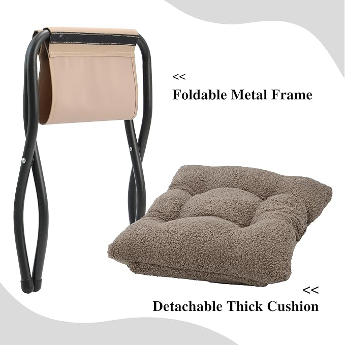 15" Folding Ottoman, Foldable Footrest Stool, Portable Small Foot Stool - Image 7