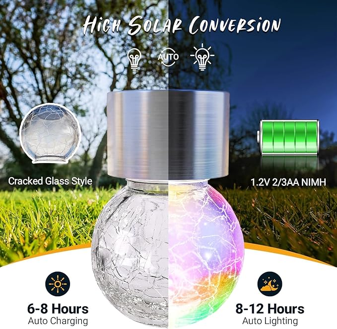 GIGALUMI Solar Lights Outdoor Waterproof, 16 Pack Solar Hanging Lights Garden - Image 4