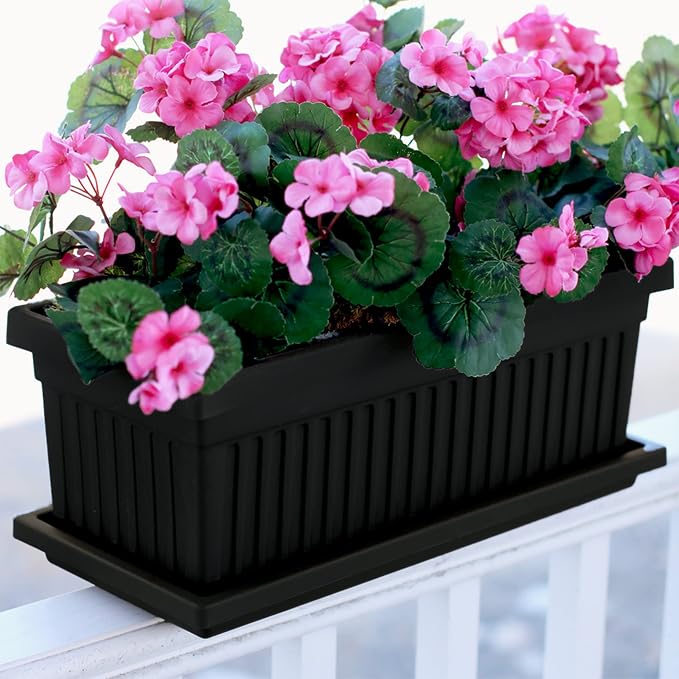 HC Companies 24 Inch Long Fluted Plastic Venetian Garden Window Container - Image 3