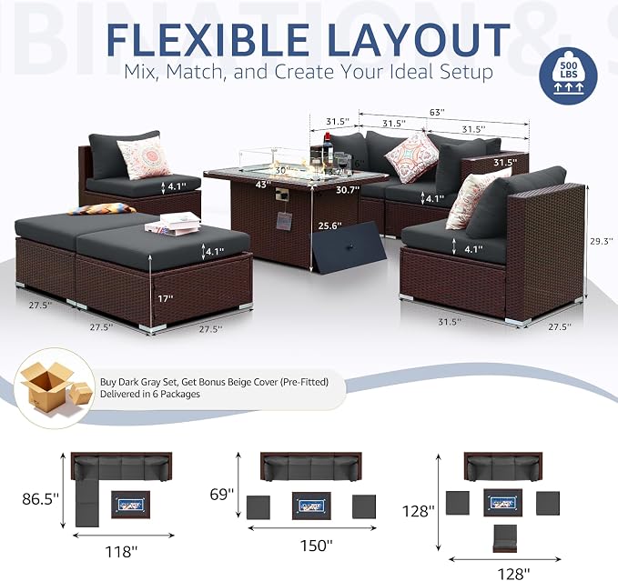 NICESOUL Extra Large Size Patio Furniture Set - Image 4